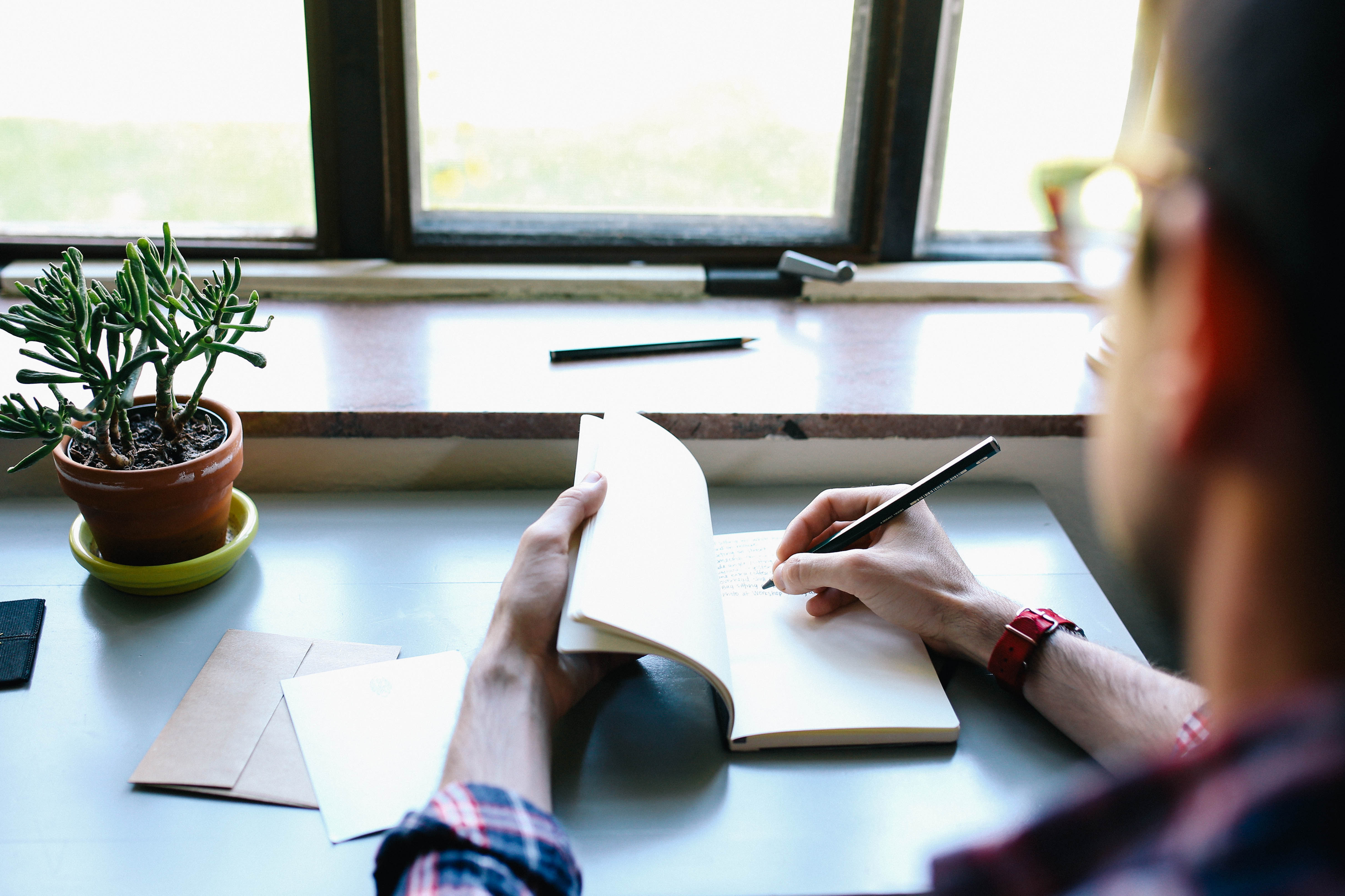 Image of a man on a desk